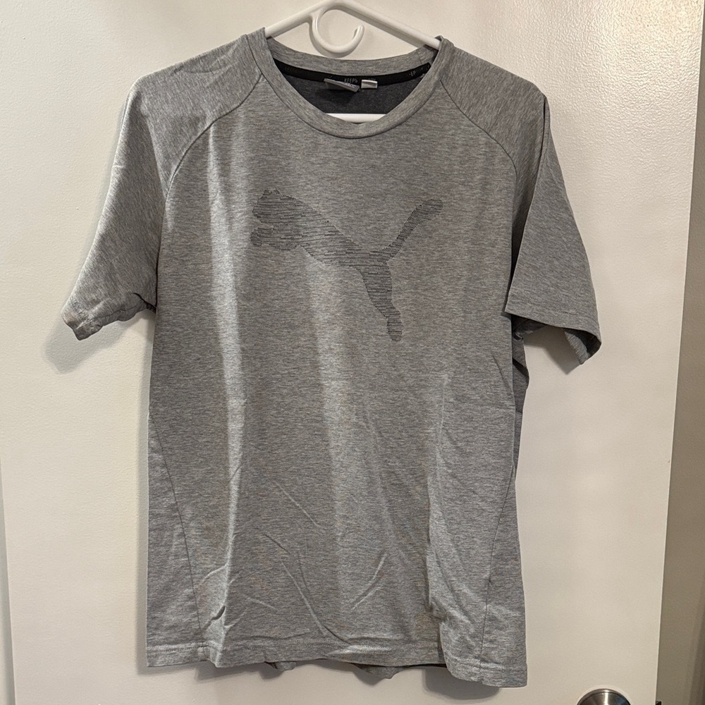 Puma Men's Heather Gray Short Sleeve Tee